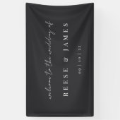 Modern minimalistisch script bruiloft Welkom Spandoek (Verticaal)