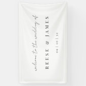 Modern minimalistisch script bruiloft Welkom Spandoek (Verticaal)
