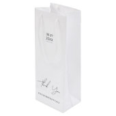 Modern minimalistisch script bruiloft wijn cadeautas (Achterkant Gekanteld)