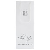 Modern minimalistisch script bruiloft wijn cadeautas (Voorkant)