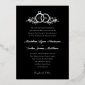 Modern minimalistisch script bruiloft zilveren fol folie uitnodiging (Voorkant)