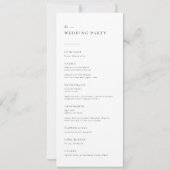 Modern minimalistisch script chic Wedding Program (Achterkant)