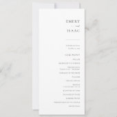 Modern minimalistisch script chic Wedding Program (Voorkant)