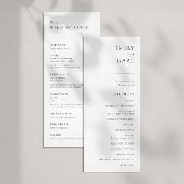 Modern minimalistisch script chic Wedding Program