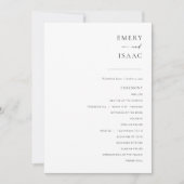 Modern minimalistisch script chic Wedding Program (Voorkant)
