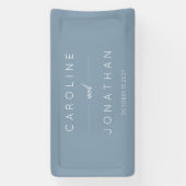 Modern Minimalistisch Script Custom Wedding Dusty  Spandoek (Verticaal)