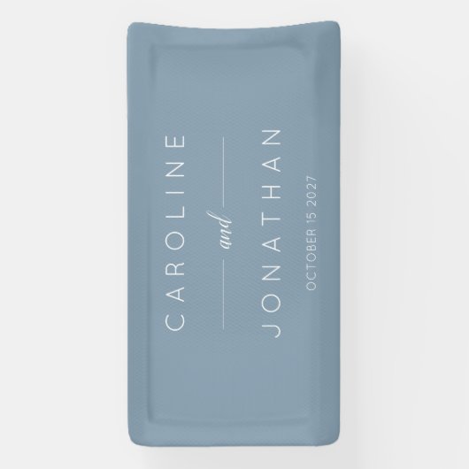 Modern Minimalistisch Script Custom Wedding Dusty  Spandoek (Verticaal)