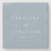 Modern Minimalistisch Script Custom Wedding Dusty  Stenen Onderzetter (Voorkant)