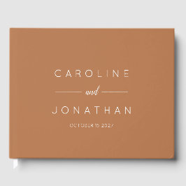 Modern Minimalistisch Script Custom Wedding Terrac Gastenboek
