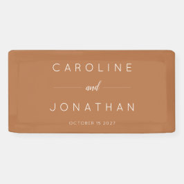 Modern Minimalistisch Script Custom Wedding Terrac Spandoek