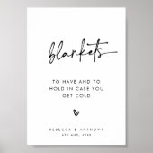 Modern minimalistisch script deken bruiloft teken poster (Voorkant)