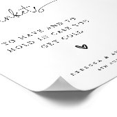 Modern minimalistisch script deken bruiloft teken poster (Hoek)