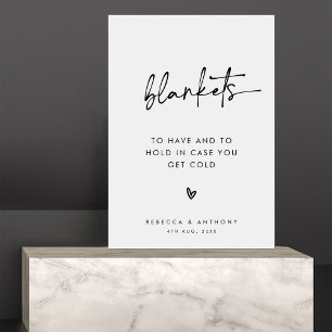 Modern minimalistisch script deken bruiloft teken poster