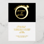 Modern minimalistisch script Diamond Wedding Gold Folie Uitnodiging (Voorkant)
