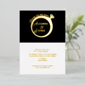 Modern minimalistisch script Diamond Wedding Gold Folie Uitnodiging (Staand Voorkant)