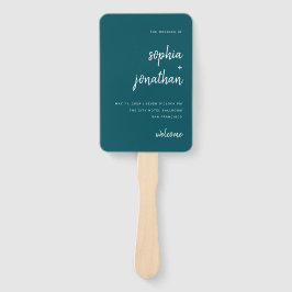 Modern minimalistisch script diep Blauwgroen | Wed Handwaaier