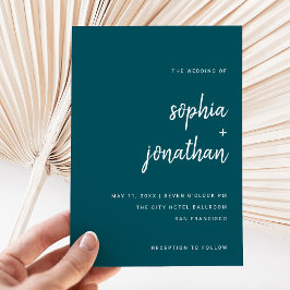 Modern minimalistisch script diep Blauwgroen | Wed Kaart