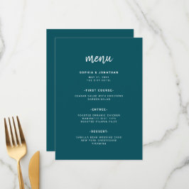 Modern minimalistisch script | Diepe Blauwgroen br Menu