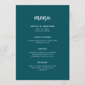 Modern minimalistisch script | Diepe Blauwgroen br Menu (Voorkant)