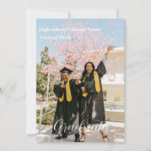 Modern Minimalistisch script Dubbel afstuderen Aankondiging (Voorkant)