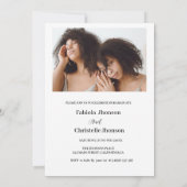 Modern Minimalistisch script Dubbel afstuderen Aankondiging (Achterkant)