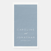 Modern minimalistisch script Dusty Blue aangepaste Servet (Voorkant)