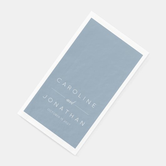 Modern minimalistisch script Dusty Blue aangepaste Servet (Hoek)
