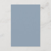 Modern minimalistisch script Dusty Blue | Details Informatiekaartje (Achterkant)
