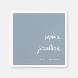 Modern minimalistisch script | Dusty Blue Wedding Servet