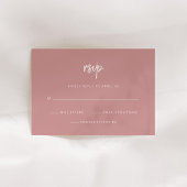 Modern minimalistisch script | Dusty Roos Wedding RSVP Kaartje