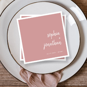 Modern minimalistisch script   Dusty Roos Wedding Servet