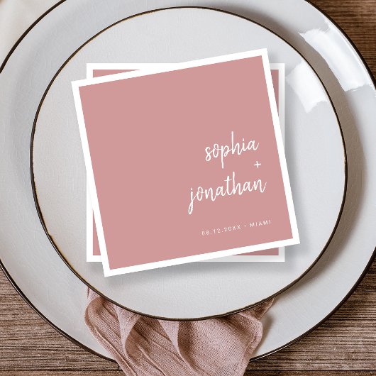 Modern minimalistisch script | Dusty Roos Wedding Servet