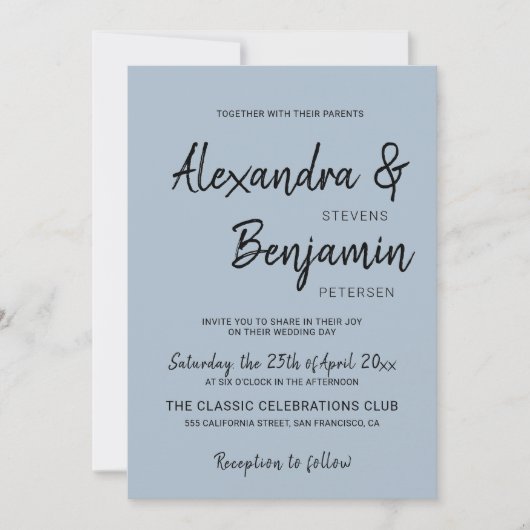 Modern minimalistisch script eenvoudige stoffige b kaart (Voorkant)