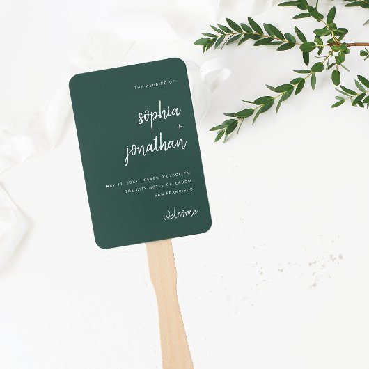 Modern minimalistisch script Emerald Green | Wedde Handwaaier