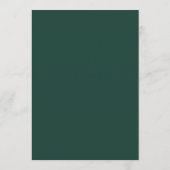 Modern minimalistisch script Emerald Green | Wedde Menu (Achterkant)