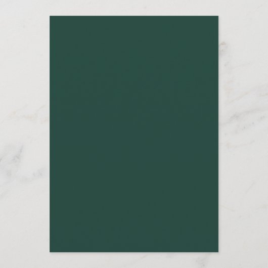 Modern minimalistisch script Emerald Green | Wedde Menu (Achterkant)