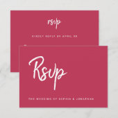Modern minimalistisch script Emerald Green | Wedde RSVP Kaartje (Voorkant / Achterkant)