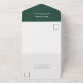 Modern minimalistisch script | Emerald Green Weddi All In One Uitnodiging (Buitenkant)