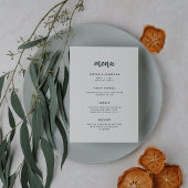 Modern minimalistisch script | Emerald Green Weddi Menu