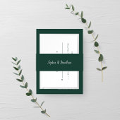 Modern minimalistisch script | Emerald Green Weddi Uitnodigingen Wikkel