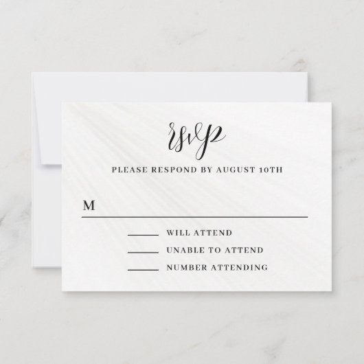 Modern minimalistisch script Emerald Green Wedding RSVP Kaartje (Achterkant)
