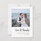 Modern minimalistisch script en twee foto's | Wedd Bedankkaart (Voorkant)