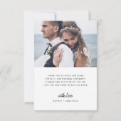 Modern minimalistisch script en twee foto's | Wedd Bedankkaart (Achterkant)