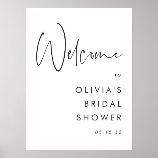Modern Minimalistisch Script Event Welkomstbord Poster (Voorkant)
