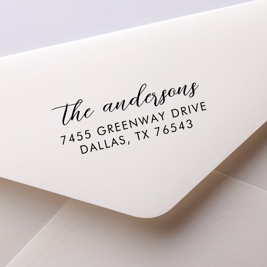 Modern minimalistisch script familienaam  zelfinktende stempel