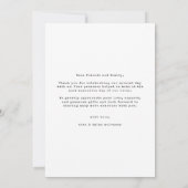 Modern minimalistisch script foto bruiloft dank u bedankkaart (Achterkant)