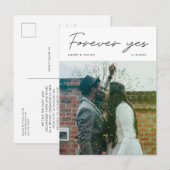 Modern minimalistisch script foto bruiloft Elopeme Aankondigingskaart (Voorkant / Achterkant)