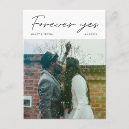 Modern minimalistisch script foto bruiloft Elopeme Aankondigingskaart