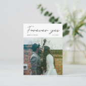 Modern minimalistisch script foto bruiloft Elopeme Aankondigingskaart (Staand voorkant)