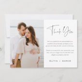 Modern minimalistisch script foto plat bedankkaart (Voorkant)